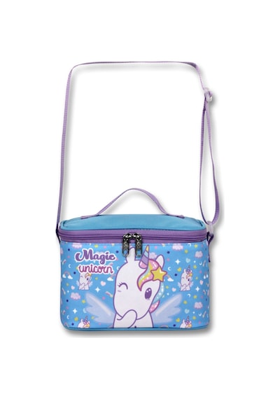 Cennec Kız Çocuk Isı Yalıtımlı Magic Unicorn Baskılı Mor - Turkuaz Okul Beslenme Çantası - 6016