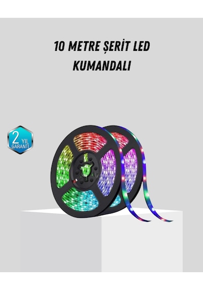 Smart Şerit Led Işık Uzaktan Kumandalı, Usb Girişli, Müzik Modlu Düz Renkli