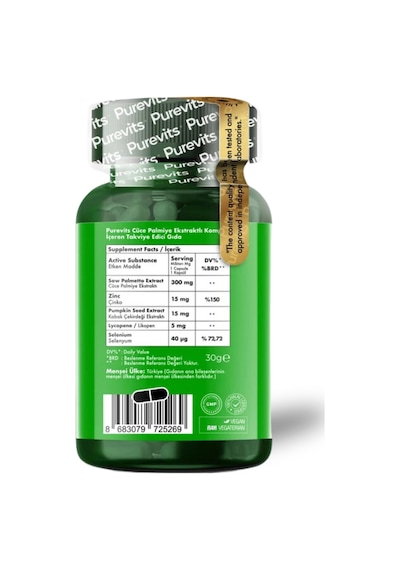 Purevits Saw Palmetto Complex 60 Kapsül