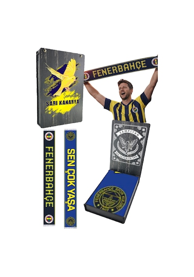 Fenerium Fenerbahçe Unısex Sen Çok Yaşa Şal Uv Kutu Sarı - Lacivert