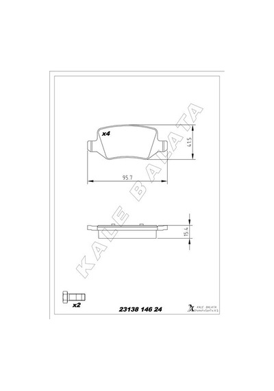 Kale-balata Fren Balatası Arka Mercedes W168 W169 W245 W414 23138-m00-00-kd11 A1684200420