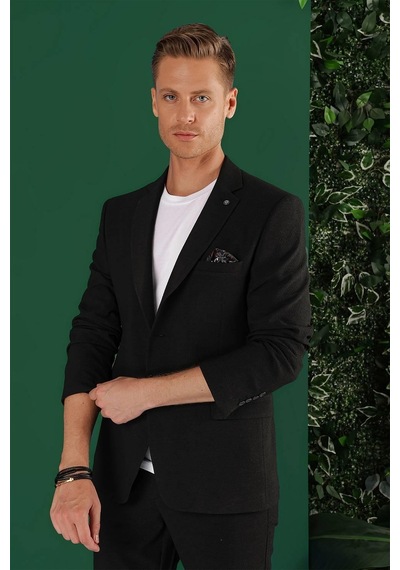 Efor C 640 Slim Fit Siyah Spor Ceket Siyah