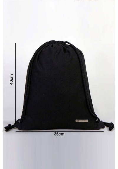 Hapshoe Look Siyah 35x40 Cm Unisex Ham Bez Büzgülü Ayakkabı Terlik Çantası Natural