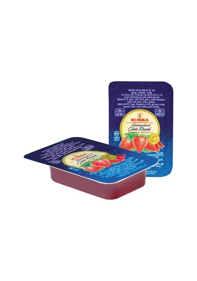 Koska Çilek Reçeli 20g X 100 Adet Piknik Boy Pratik Kahvaltılık Tarı