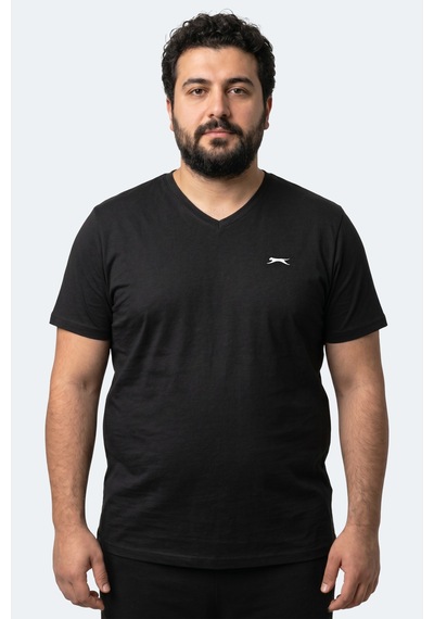 Slazenger Rıvaldo Jmb Erkek Büyük Beden Siyah Tişört