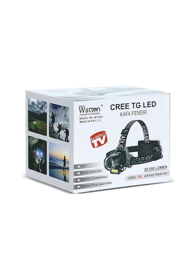 Watton Cree Tg 20.000 Lümen Şarjlı Kafa Lambası Wt-629 Çok Renkli