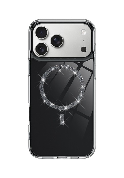 Apple iPhone Uyumlu  17 Pro Uyumlu Live Diamond Magsafe Kapak - Siyah