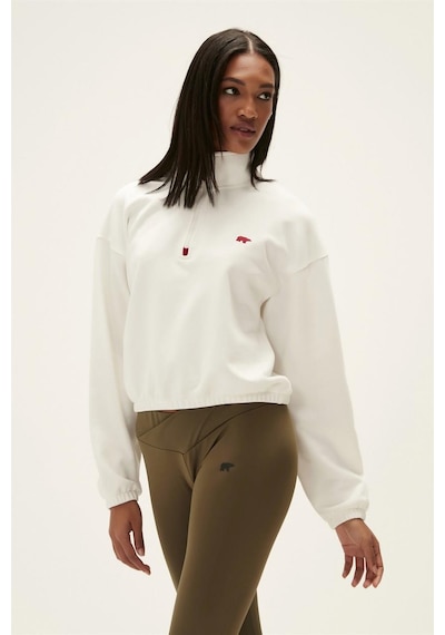 Bad Bear 22.04.12.004-c04 Scarlette Half Zip Kadın Sweatshirt Beyaz