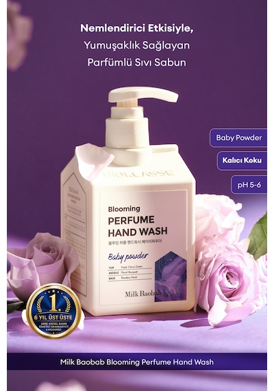 Nemlendirici Ve Yumuşatıcı Parfümlü Sıvı Sabun Mılk Baobab Blooming Perfume Hand Wash Baby Powder