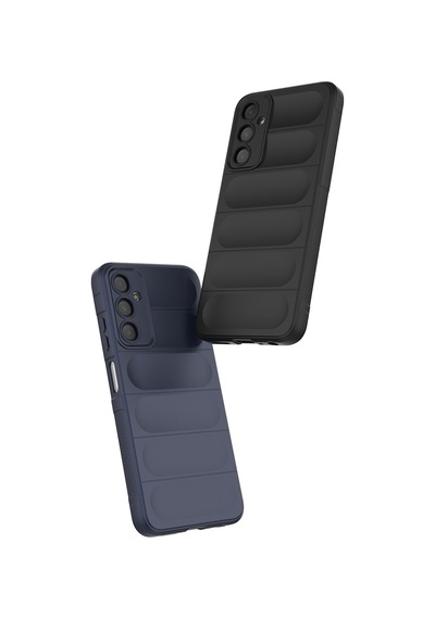 Samsung Uyumlu GalaxyA16 Kılıf Kamera Korumalı Esnek Silikon Parmak Şeritli Celikaksesuar Lacivert