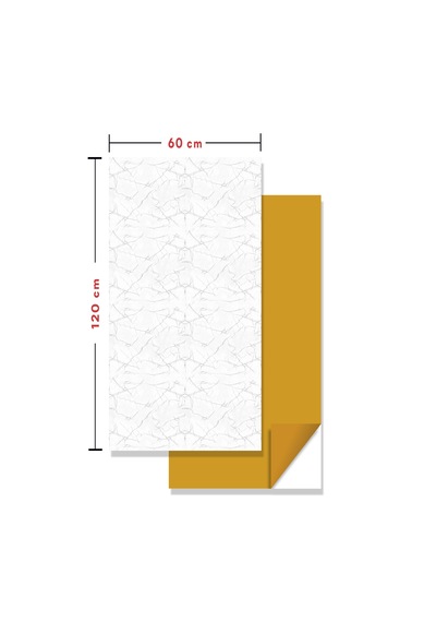 Kendinden Yapışkanlı Fayans Kaplama Pvc Karo Silver Desen 60x120 Cm 1 Adet 0,72 M2