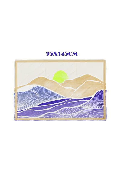 Sunwave Bej Desen İç Göstermeyen Saten Pareo Çok Renkli