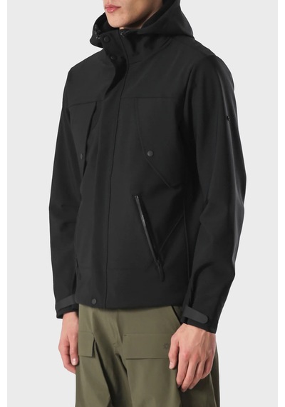 Isaora Logolu Su Geçirmez Regular Fit Kapüşonlu Ceket Erkek Ceket Isr7801888 Siyah