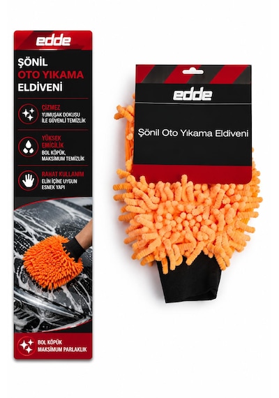 Edde Araba Araç Oto Mikrofiber Oto Yıkama Eldiveni Makarna Şönil Eldiven Oto Detailing