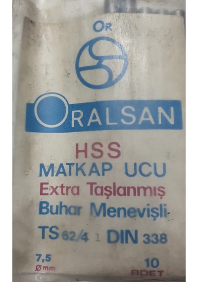 Matkap Ucu Hss Oralsan 7.5mm