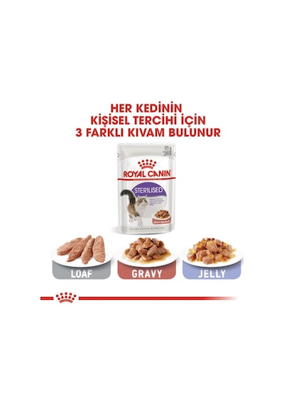 Sterilised Gravy Kısırlaştırılmış Yetişkin Kedi Yaş Maması 85 Gr 12