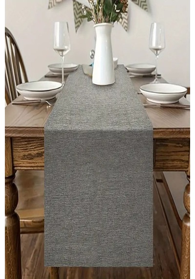 Elegance Antrasit Keten 40 X 140 Runner / Amerikan Servis Antrasit