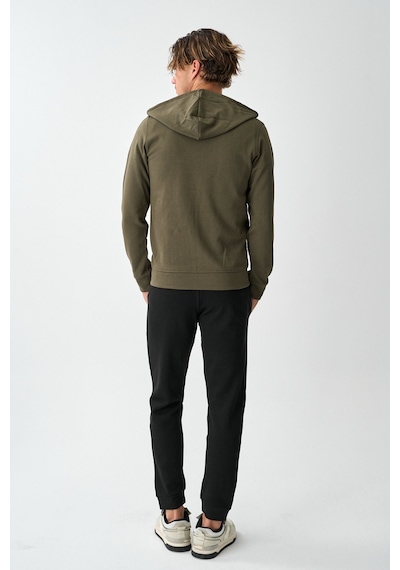 Dechers Tech Fleece Double Face Kapüşonlu Erkek Eşofman Takım E213-14 Haki