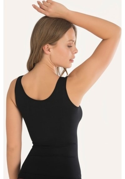 Nbb Kadın Siyah Geniş Askılı Seamless Atlet Body