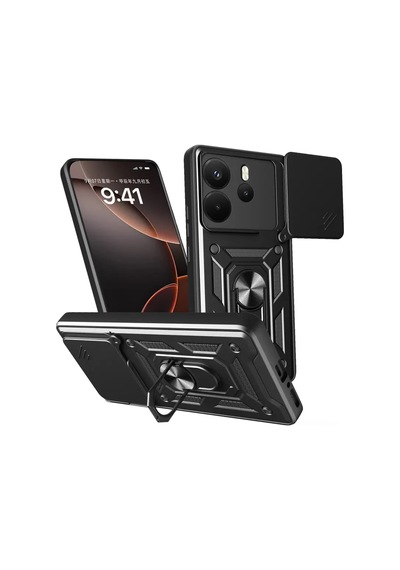 Newface Xiaomi Redmi Note 14 4g Pars Lens Yüzüklü Silikon - Siyah