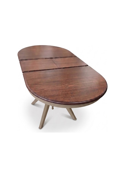 Vintera Açılır Oval Ahşap Mutfak Masası 80x120 Ceviz