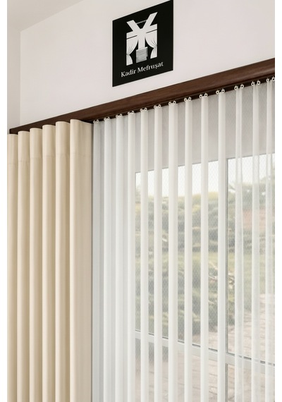 Ceviz Dekoratif Ray 2 Kanallı Dekoratif Metal Perde Kornişi Ceviz330cm - 847807672 Ceviz330cm