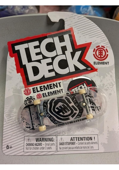 Tech Deck Element Siyah Beyaz Logo Grafik Parmak Kaykay