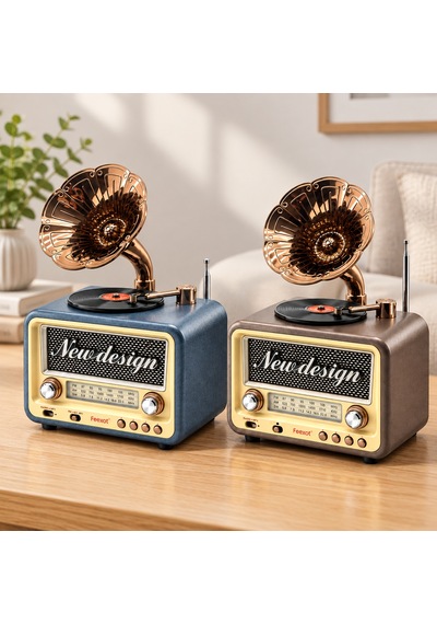 Retro Gramofon Radyo Bluetooth Usb Şarjlı Am/fm/sw
