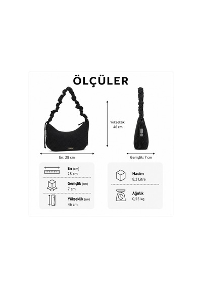Lassig Lunua Bum Bag Up Bebek Bakım Çantası Nubbed Black Siyah