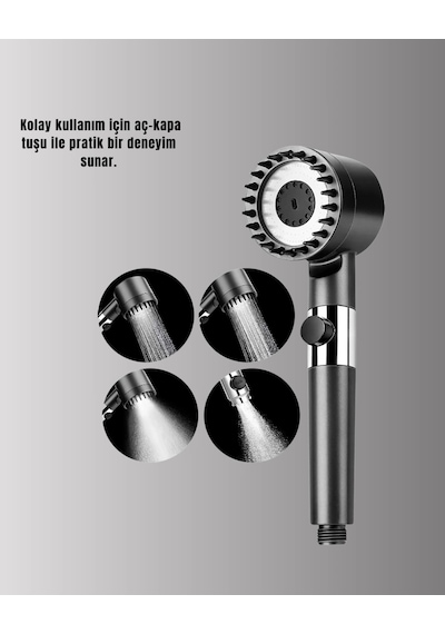Filtreli Masaj Özellikli Duş Başlığı Aç Kapa Tuşlu Diğer