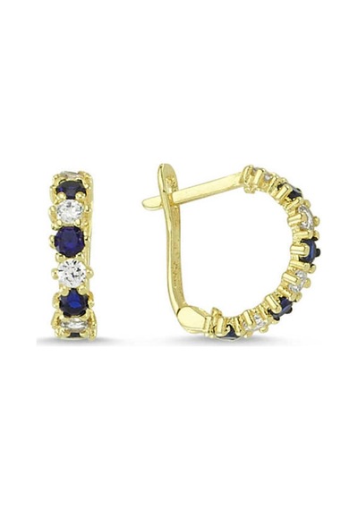 Sembolgold Altın Çocuk Küpe 14 Ayar J Model Taşlı Sg42-70010