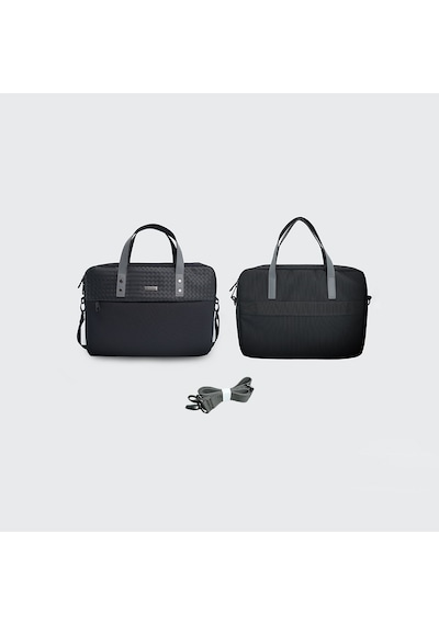 15-16 İnç Omuz Askılı Laptop Çantası Lenyes Lb553 Voyagers Serisi Su Geçirmez Polyester Kumaş Siyah
