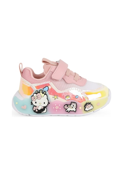Pepino Kız Bebek Spor Ayakkabı Sevimli 3d Figürlü Hologram Parlak Cırt Cırtlı Hafif Esnek Işıklı Taban Sneaker 2184 Byz-pudra