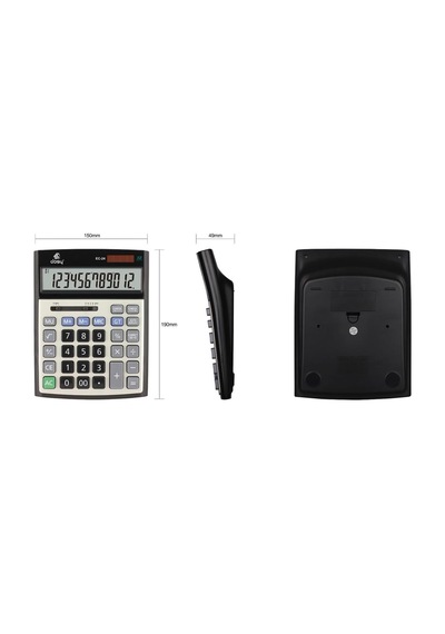Ec-24 12 Hane Büyük Boy Masaüstü Hesap Makinesi, Sessiz Ergonomik Tuşlar, Check & Correct Özelliği Genel