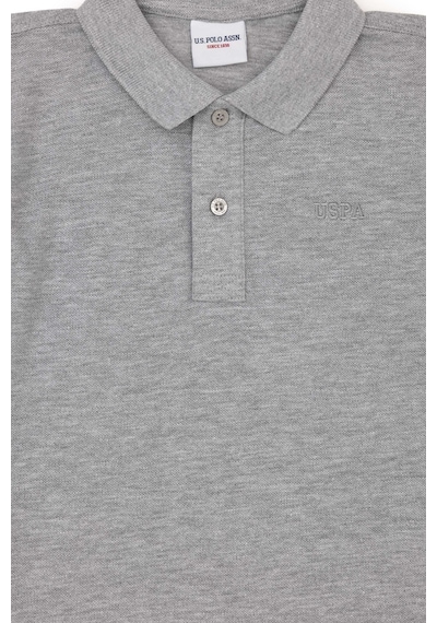U.S. Polo Assn. Erkek Çocuk Gri Melanj Basic Polo Yaka Tişört 50292129-VR086