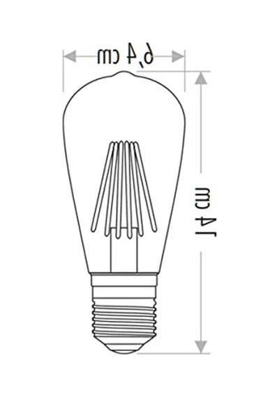 8w Rustik Led Ampul, St64 E27, Amber Renk, Enerji Sınıfı A -