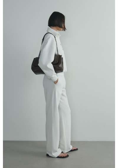 Suud Collection Ekru Polo Yaka Düğmeli Sweatshirt