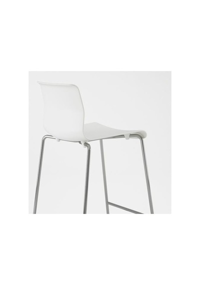 Ikea Glenn Bar Sandalyesi, Beyaz-krom Kaplama, 66 Cm