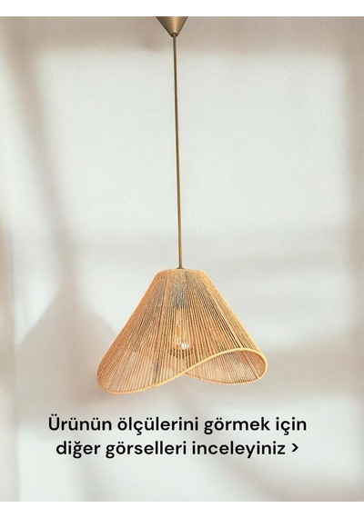Hasır El Yapımı Bohem Asimetrik Şekilli Rustik Avize - Kahverengi Kahverengi