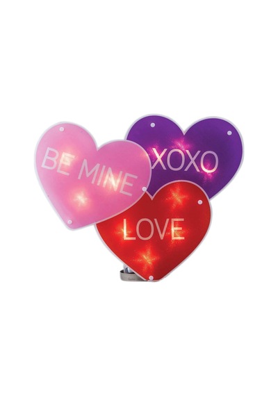 Işıklı Sevgililer Günü Kalp - Be Mine Xoxo Aşk Pencere Parıltılı Dekorasyon Diğer