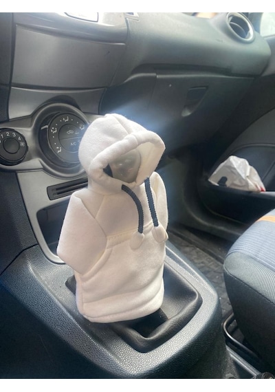 Vites Poları - Her Araca Uyumlu Vites Süsü Vites Hoodie Araç Aksesuarı Beyaz