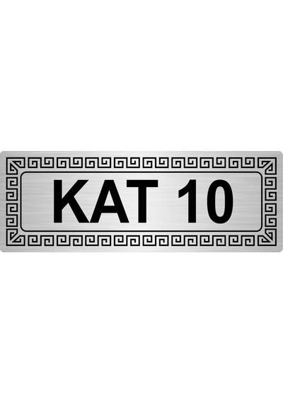 Kat 10 7Cmx20Cm Metal Yönlendirme Levhası Gümüş Renk Metal