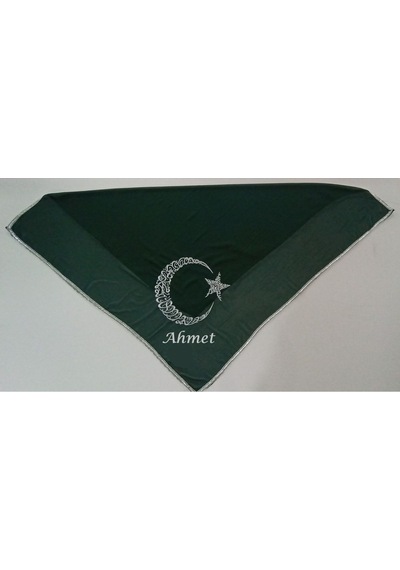 İsimli Asker Damat Kına Şalı Omuz Örtüsü Ayyıldız Nakış Işlemeli Isme Özel
