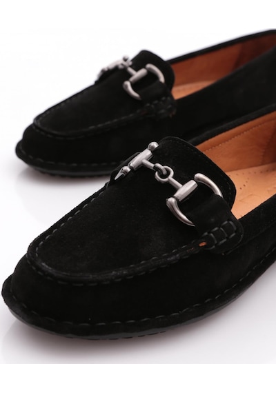 Dgn E224 Kadin Loafer Ayakkabi Siyah Süet