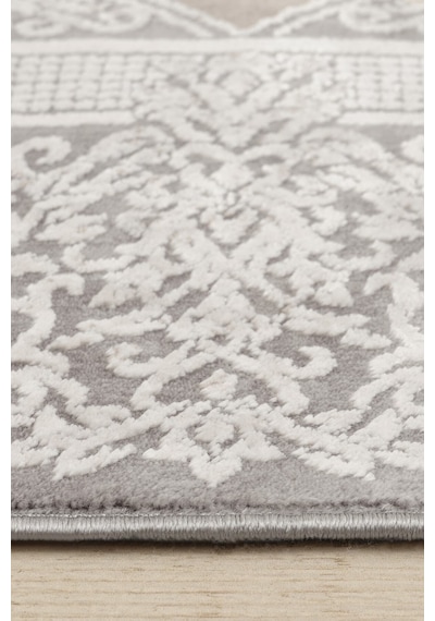 Kaşmir Halı Viskon Premium Alaz Gri 120X180 CM Salon Mutfak Halısı Yolluk Kilim