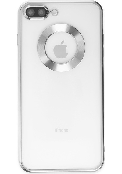 Apple Uyumlu iPhone 8 Plus Yanları Renkli Lens Korumalı Logo Gösteren Şeffaf Luxury Kılıf - Yeşil