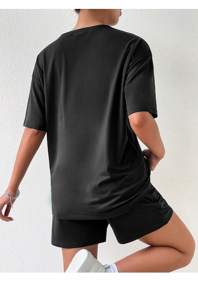 Love Yourself T-shirt Şort - Siyah Alt Üst Kombin Şort Tişört Takım Baskılı Oversize Bisiklet Yaka Siyah Love Yourself T-shirt Şort - Siyah Alt Üst Kombin Şort Tişört Takım Baskılı Oversize Bisiklet Yaka Siyah