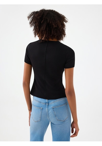 Fitted Kadın Tshirt K.kol Siyah