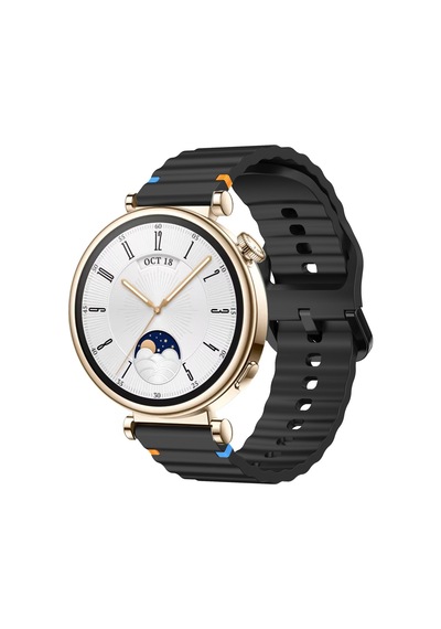 Huawei Watch Gt4 41mm İle Uyumlu Dalga Desenli Tokalı Yumusaş Soft Silikon Kordon