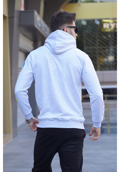 Madmext Karmelanj Baskılı Kapüşonlu Sweatshirt 5896 Karmelanj